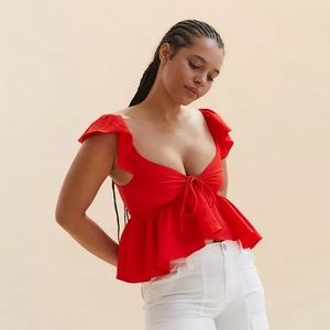 NWT UO Sierra Keyhole Babydoll Blouse